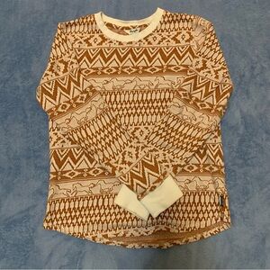 Wrangler Retro Tan and White Long Sleeve